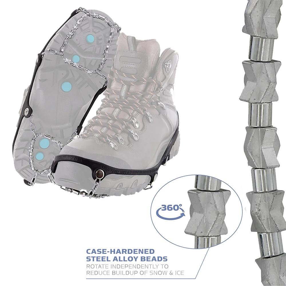 Yaktrax 다이아몬드 그립, 전표면 견인 클리트, 얼음 및 눈 위 걷기